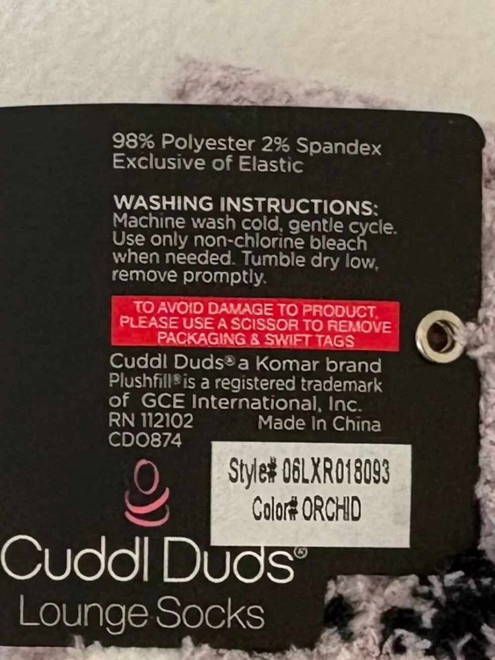 NWT - Cuddl Duds Plushfill Lounge Socks - 3 Pk - Snowflakes - Purple and Black